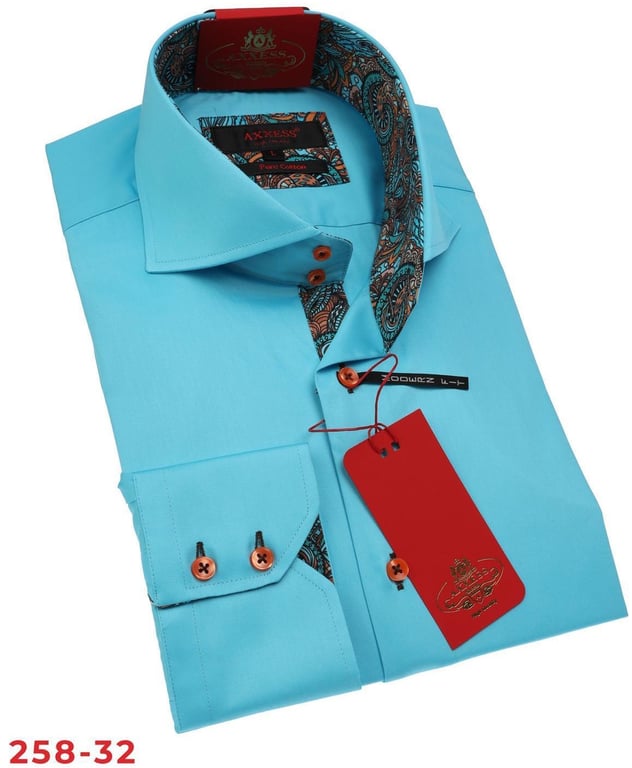Axxess Pink / White Egyptian 100% Cotton Modern Fit Shirt 258-33.