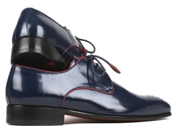 Paul Parkman "57RG27" Navy Medallion Toe Derby Shoes.