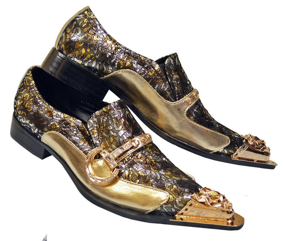 green emerald velvet dress Oscar Gold Patent Leather Wholecut Brogue Sneakers