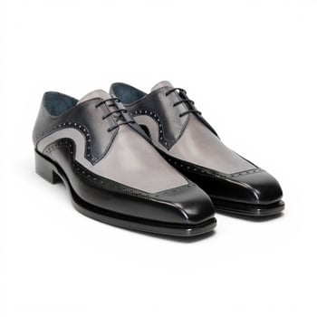 Duca Di Matiste Velletri Black Combo Calf Leather Dress Shoes
