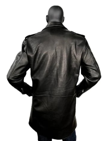 G-Gator Black Genuine Lambskin Leather Motorcycle Zippered Racing Long Coat3033.