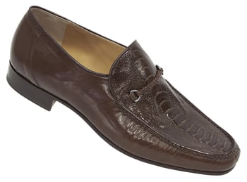 Mauri "3732" Tabac Genuine Kidskin / Ostrich Leg Loafer Shoes