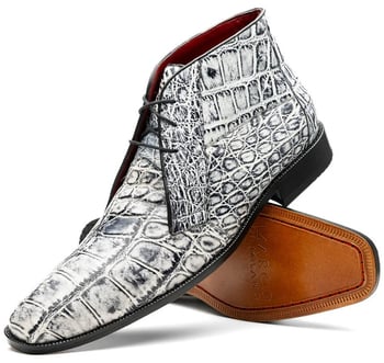 Marco Di Milano Pietro Newspaper Genuine Alligator Lace-Up Boots