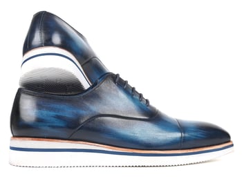 Paul Parkman "185-BLU" Blue Genuine Calfskin Oxford Shoes.