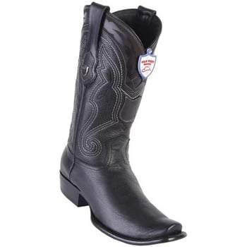 Wild West Black Genuine Leather Dubai Toe Cowboy Boots 2792705