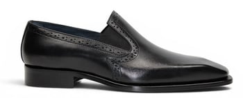 Duca Di Matiste Paliano Black Calf Leather Dress Shoes with Leather Sole