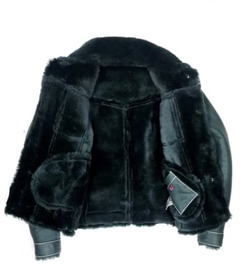 G-Gator 3610 Green Denim Style Sheepskin Button-Up Jacket 