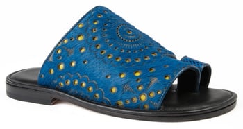 Mauri "1598/1" Royal Blue Genuine Karung / Pony Hair Sandals.