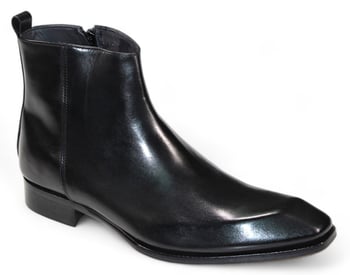 Duca Di Matiste "Romano" Black Genuine Italian Calf Leather Ankle Boots.