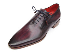 Paul Parkman 019 Purple Genuine Italian Calfskin Plain Toe Oxford Shoes