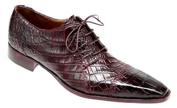 Mauri "Atlante" 1077 Burgundy Genuine All Over Alligator Hand-Painted Shoes