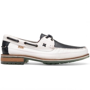 Marco Di Milano Amalfi Navy / White Premium Calf Leather Boat Shoes