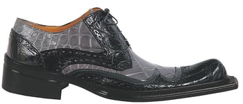 Mauri "Major" 44171 Black / Charcoal Grey Genuine Alligator / Calf Shoes