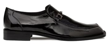 Mezlan Accola 21738 Black Textured Hi-Shine Patent Leather Bit Loafer