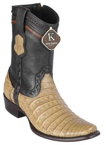 King Exotic Honey Genuine Caiman Belly Dubai Square Toe Cowboy Boots 479BG8251