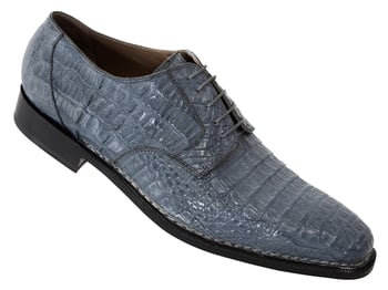 Mauri "1186" Medium Grey Genuine Hornback Crocodile Hand Made Oxford Shoes