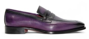 Fennix Italy Liam Purple Genuine Alligator Leather Loafer Lambskin Lined Handcrafted Italian Shoes