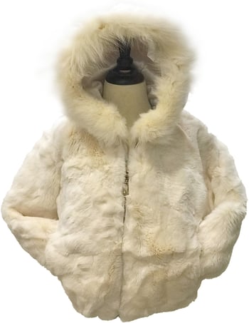 Winter Fur Kids' Ivory Genuine Rex Rabbit Jacket K18R02IV.