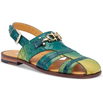 Mauri 5126 Multi Green Genuine Body Alligator / Calfskin Sandals.