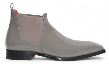 Emilio Franco "Leonardo" Grey Genuine Italian Patent Leather Ankle Boots.