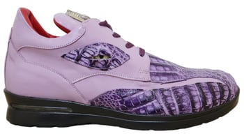 Fennix Italy "Mason" Lavender / Purple Crocodile / Calfskin Sneakers With Eyes