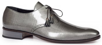 Mauri "Mantegna" 4801 Platinum Genuine Canapa Patent Leather Lace-up Shoes.