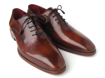 Paul Parkman 019 Brown Genuine Italian Calfskin Plain Toe Oxford Shoes