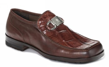 Mauri "Blade"3045 Sport Rust Genuine Calfskin / Body Alligator Hand-Painted Horse Bit Loafer Shoes.