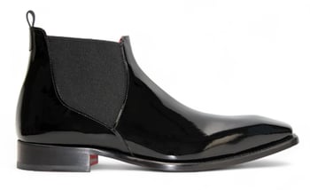 Emilio Franco Leonardo Black Italian Patent Leather Ankle Boots