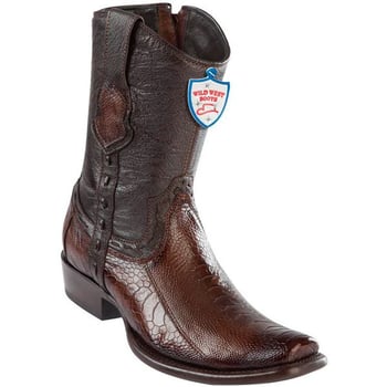 Wild West Faded Brown Genuine Ostrich Dubai Toe Cowboy Boots 279B0516