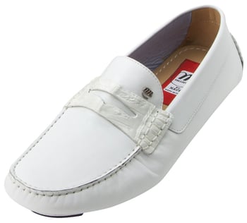 Mauri "Palio" 9247 White Genuine Baby Crocodile Nappa Calf Shoes