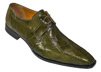 Mauri 53125 Money Green Genuine All-Over Alligator Belly Skin Shoes