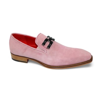 Emilio Franco "Francesco" Pink Genuine Italian Suede Leather With Bracelet Loafers.