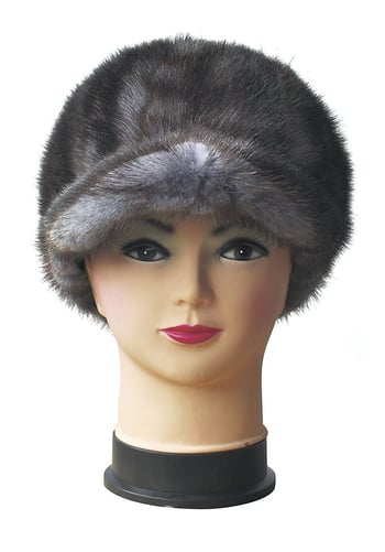 Winter Fur Unisex Grey Genuine Mink Baseball Cap W19H01GR