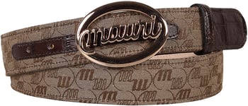 Mauri "0100/35" Sport Rust / Beige  Genuine Baby Crocodile Belt With Double M Mauri Fabric