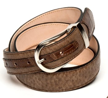 Mauri "100/35" Light Brown Genuine Pecary / Land Baby Crocodile Belt