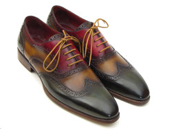 Paul Parkman PP22F75 Green / Camel / Boredeaux Genuine Leather Wingtip Oxford Shoes