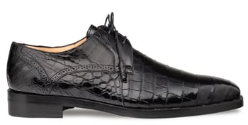Mezlan EX4967-J Black Genuine Alligator Lace-Up Derby Shoes
