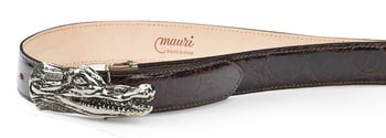 Mauri "0100/35" Dark Brown Genuine Alligator Belt