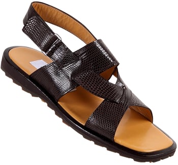 Mauri  "1505" Dark Brown Genuine Lizard Soft Skin Sandals