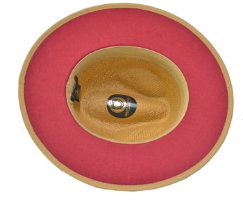 Bruno Capelo KI-514 Camel / Burnt Red Straw Fedora 2.5" Brim