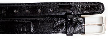 Belvedere 2000 Black Genuine Ostrich Leg Belt.