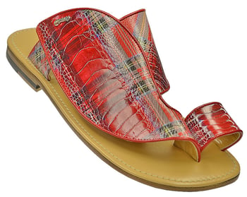 Mauri "1951" Scottish Red Genuine Ostrich Leg Sandals