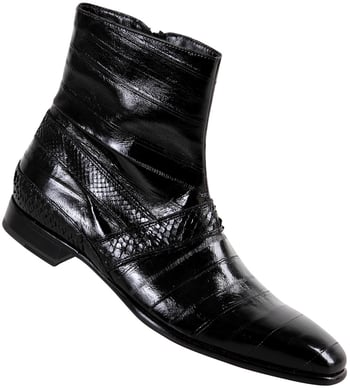 Mauri  "4313" Black Genuine Eel / Python Boots