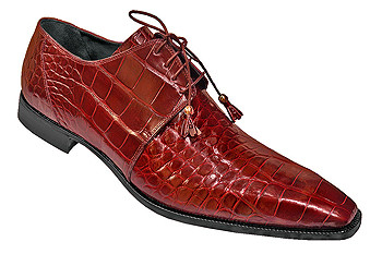 Mauri 53156 Burgundy Genuine All-Over Alligator Belly Skin Shoes