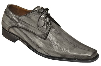 Mauri "1056" Hand Painted Metallic Grey Genuine Eel Shoes