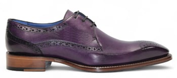 Emilio Franco Giacamo Purple Calf Leather Derby Shoes Hand-stitched Leather Sole
