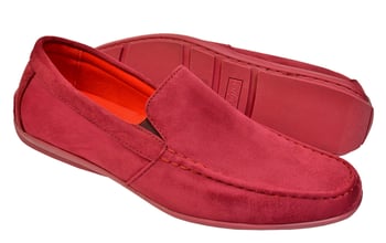 Tayno "Mirp" Burgundy Vegan Suede Moc Toe Driving Loafers