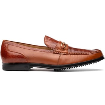 Marco Di Milano "Hugo" Cognac Genuine Lizard and Calfskin Loafer