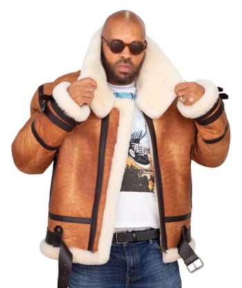 G-Gator 8404 Men's Genuine Sheepskin & Mink Fur Aviator Jacket